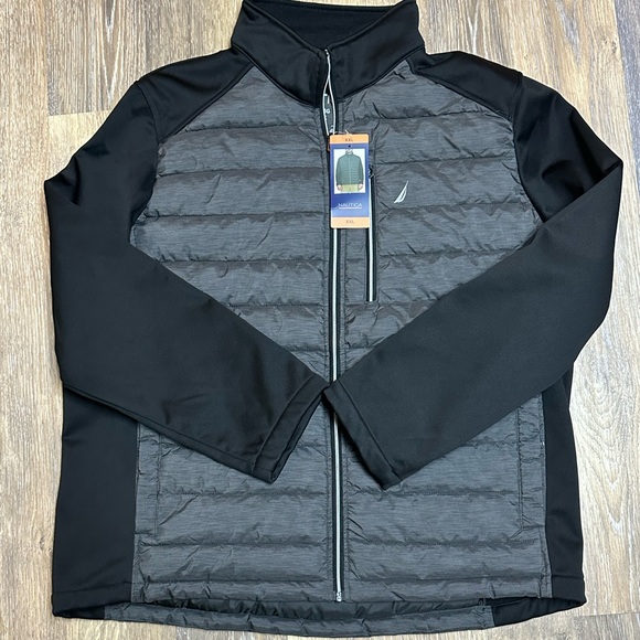 Nautica Jackets & Coats Nautica Mens Mix Media Jacket Grey Size Xxl